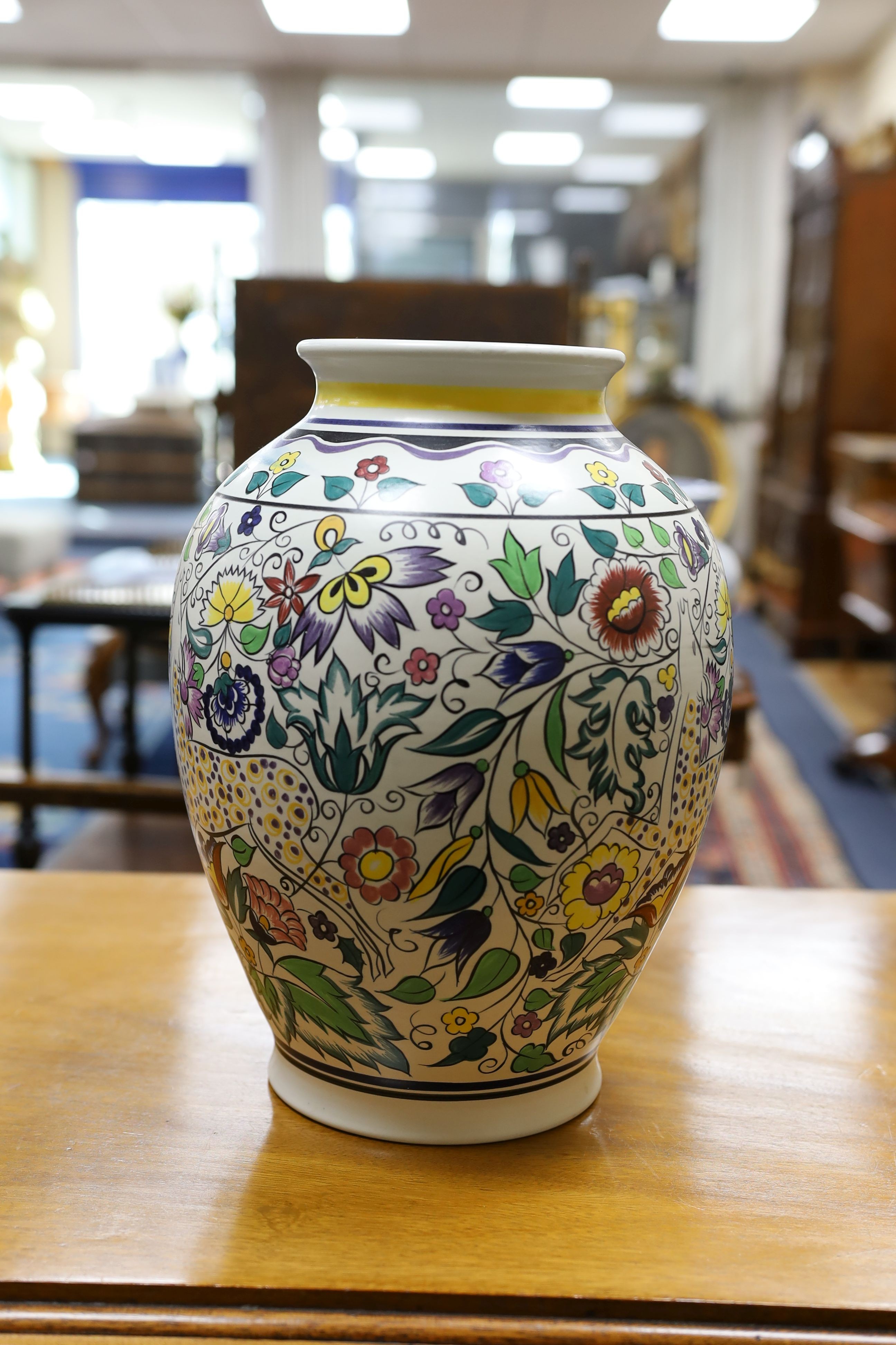 A Poole Persian pattern vase by N. Blackmore, 35cm